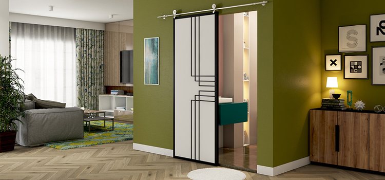 sliding bathroom door installation in Lake Arrowhead